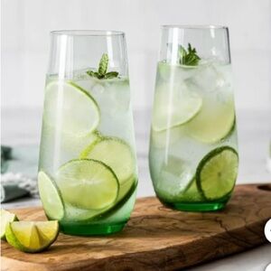 Green Glass Tumbler Set